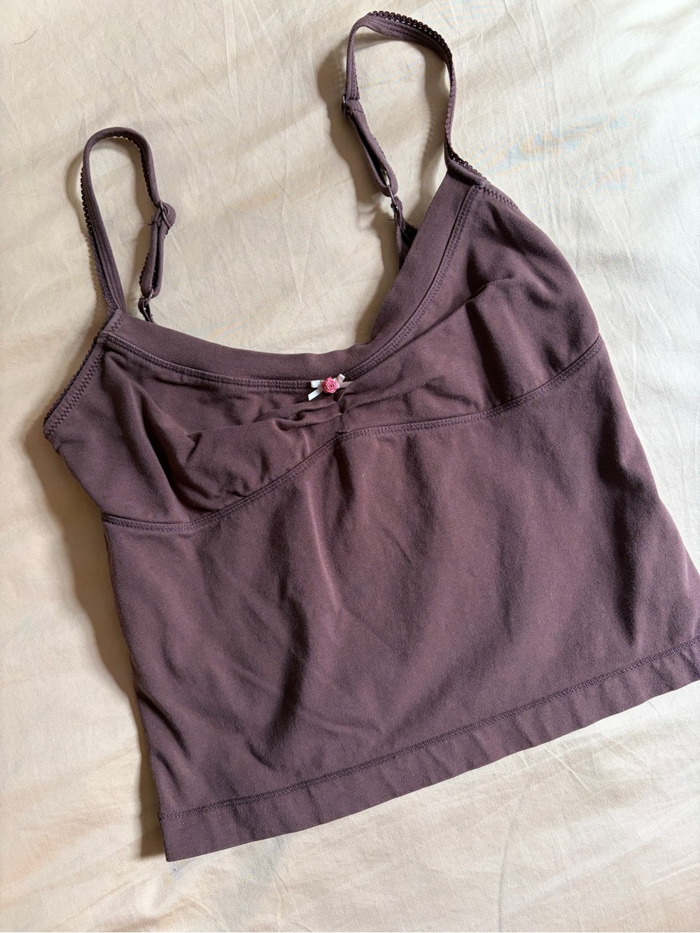 Free People Intimately Black Rosette Bow Cami Tank Top